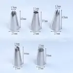 5 pcs Icing Piping Nozzle set (2f,2a,1m,2d,6b)