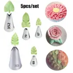 5 pcs Leaf Icing Piping Nozzle set