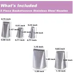 5 pcs Basketweave Icing Piping Nozzle set