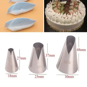 3 pcs V-shaped Wave Icing Piping Nozzle set