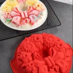 Large Bow with flowers shape Non-Stick Flexible Cake Mould