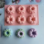 6 Cavities Non-Stick Flexible Flower Crown Shape Cake Mould