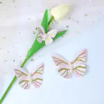 10 pcs Paper Butterfly with pearl detail topper set (Light Pink)