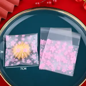 Pink flower Theme 100pcs Cookie Candy Sleeve style 2 (size small)