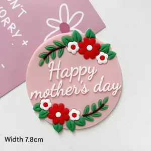 1 pcs Happy Mothers day decorated Round cake topper