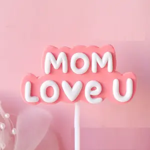 1 pcs Mom Love you theme cake topper Style 3