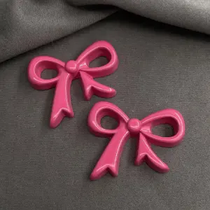 2 pcs Pink Bow cake topper set