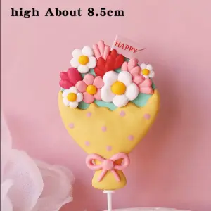 1 pcs Bouquet flower cake topper Style 2