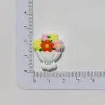3 pcs 3D Bouquet flower cake topper set