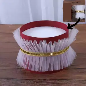 White Frill Cake Ribbon
