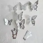 9 pcs silver Metallic Butterfly topper set