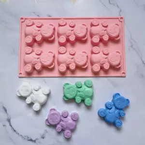 6 cavity Cute Teddy bear silicone mould