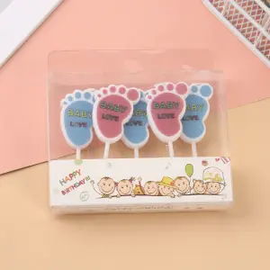 5 Pcs Baby feet cake candles