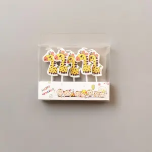 5 Pcs Giraffe Animal theme cake candles