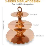 3 Tiers Cupcake Stand Cardboard Cake Holder Cupcake stand ( Rose gold )