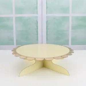 1 pcs Cake Stand Cardboard with Golden Boarder cake stand (Yellow)