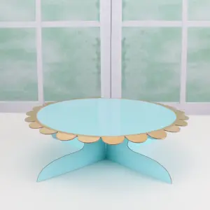 1 pcs Cake Stand Cardboard with Golden Boarder cake stand (Blue)