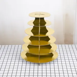 6 Tiers Cake Cupcake Stand Cardboard stand (Gold )