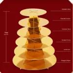 6 Tiers Cake Cupcake Stand Cardboard stand (Gold )