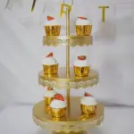 3 Tier Gold Iron Cupcake stand