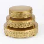3 pcs Classic Gold Cake Stand,7.8''/9.8''/11.8'' Cake Stands for Dessert Table set