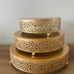 3 pcs Classic Gold Cake Stand,7.8''/9.8''/11.8'' Cake Stands for Dessert Table set