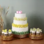 3 pcs Classic Gold Cake Stand,7.8''/9.8''/11.8'' Cake Stands for Dessert Table set