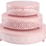 3 pcs Classic Pink Cake Stand,7.8''/9.8''/11.8'' Cake Stands for Dessert Table set