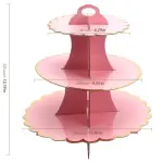3 Tiers Cupcake Stand Cardboard Cake Holder Cupcake stand ( Pink)