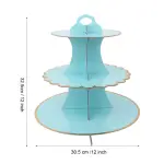 3 Tiers Cupcake Stand Cardboard Cake Holder Cupcake stand ( Blue)
