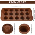 15 Cavity Round Cylinder Silicon Chocolate Mould