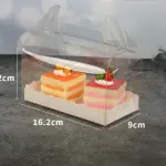 1 Pcs Transparent cake Box with Tray (16 x 9 X 8 cm )