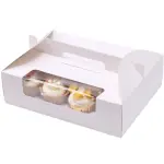 2/4/6/12 cavity Cup cake Box with handle and separate cup tray - 12 cavity