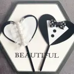 2 Pcs Couple Men and Women Couple dress theme cake topper