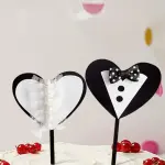 2 Pcs Couple Men and Women Couple dress theme cake topper