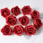 5 pcs Red Rose Artificial Flower cake topper