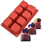 8 Cavity 3D Square Silicone Mould 2 x 2 x 2 inch Mousse Cake Dessert Molds for Cheesecake/Jelly/Brownnie/Soap/Candle