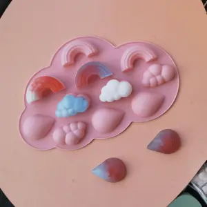 3D Cloud Rainbow Water droplet Silicone mould