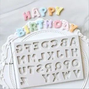 Alphabet Upper case Star texture Silicone Mould Style 6