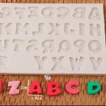 Alphabet Upper case Star texture Silicone Mould Style 6
