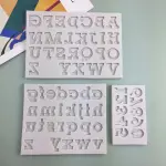 3 pcs set Alphabet Upper case Lower case Number Silicone Mould set