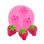3 Cavity Strawberry fruit Silicone mould