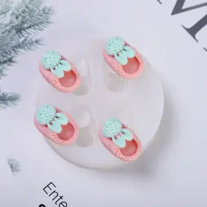 4 cavity rabbit theme Baby Shoes silicone Mould