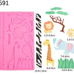 Jungle theme Cute animal mould theme silicone mould