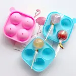 4 Sphere Holes Lollipop Cake pops Silicone Mould