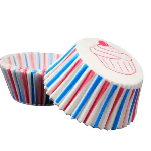 100 pcs Red and blue line theme Cake Cups / Muffin Cups
