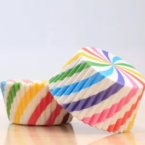 100 pcs Rainbow spiral theme Cake Cups / Muffin Cups