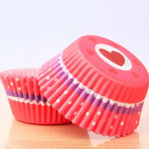 100 pcs Heart Polka theme Cake Cups / Muffin Cups