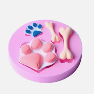 Dog paw bone theme silicone mould