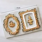 2 Cavity Oval Rectangle Detailed Vintage Frame theme silicone mould